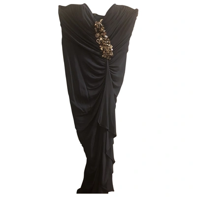 Pre-owned Badgley Mischka Mid-length Dress In Navy