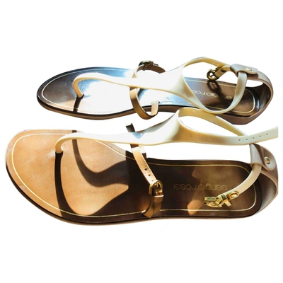 Pre-owned Sergio Rossi Leather Sandal In Beige