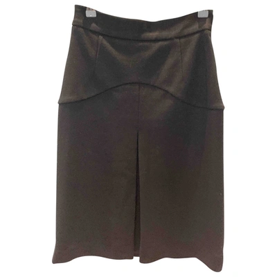 Pre-owned Prada Wool Mini Skirt In Black