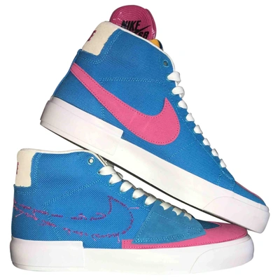 Pre-owned Nike Blazer Cloth High Trainers In Blue