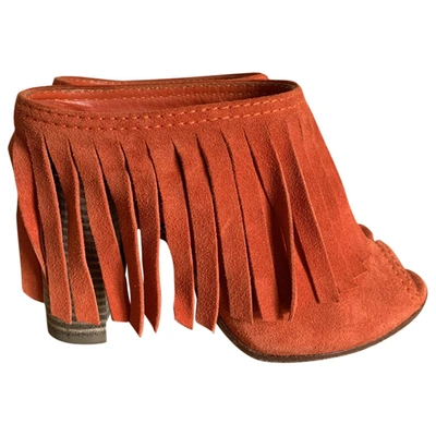 Pre-owned Casadei Sandals In Orange