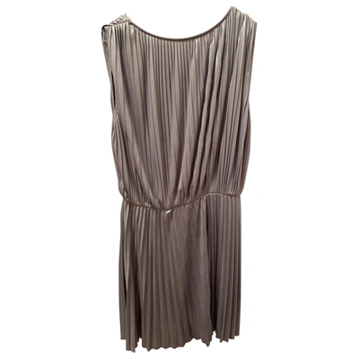 Pre-owned Halston Heritage Mini Dress In Silver