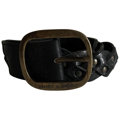 Pre-owned Janet & Janet Leather Belt In Black