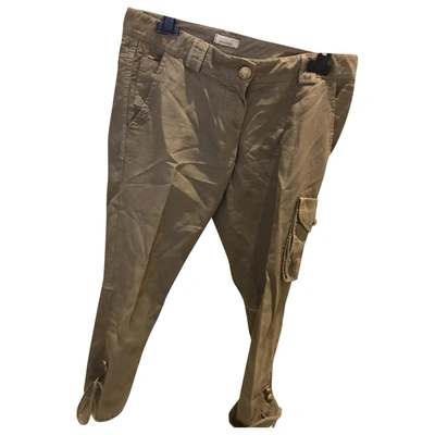 Pre-owned Pinko Short Trousers In Khaki