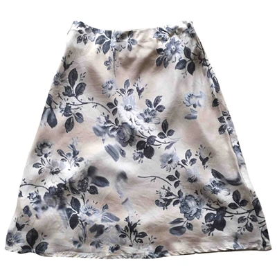 Pre-owned Peserico Silk Mid-length Skirt In Beige