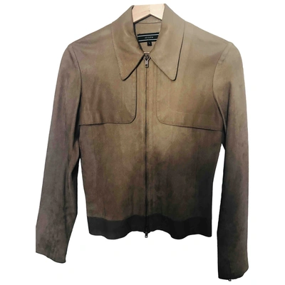 Pre-owned Joseph Leather Jacket In Beige