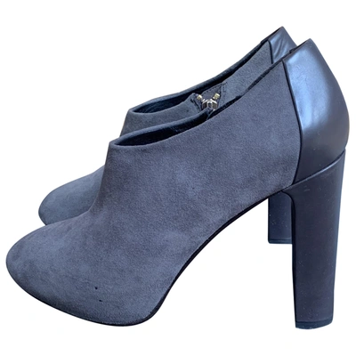 Pre-owned Furla Leather Ankle Boots In Grey