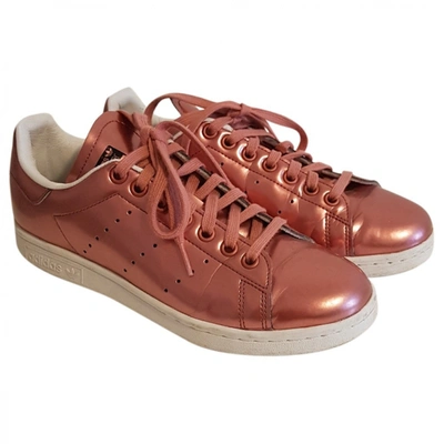 Pre-owned Adidas Originals Stan Smith Leather Trainers In Metallic