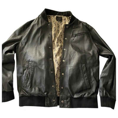 Pre-owned Evisu Leather Jacket In Black