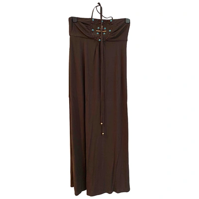 Pre-owned Milly Maxi Dress In Brown