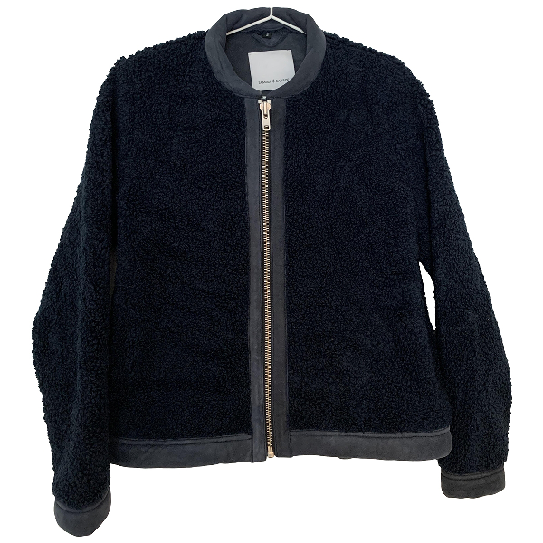 Pre-owned Samsoe & Samsoe Blue Leather Jacket | ModeSens
