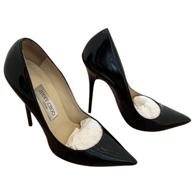 Pre-owned Jimmy Choo Anouk Patent Leather Heels In Black