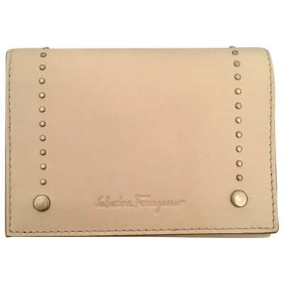 Pre-owned Ferragamo Leather Wallet In Beige