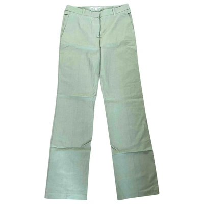 Pre-owned Vanessa Bruno Silk Straight Pants In Green