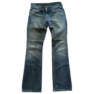 Pre-owned 7 For All Mankind Large Pants In Blue