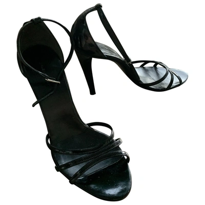 Pre-owned Balenciaga Patent Leather Sandals In Black
