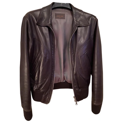 Pre-owned Mauro Grifoni Leather Biker Jacket In Brown
