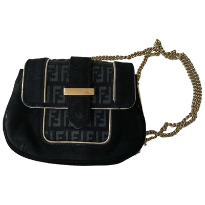 Pre-owned Fendi Velvet Mini Bag In Black