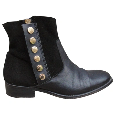 Pre-owned Zadig & Voltaire Leather Ankle Boots In Black
