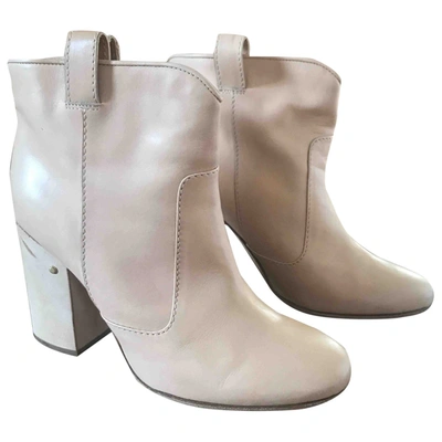 Pre-owned Laurence Dacade Leather Ankle Boots In Beige