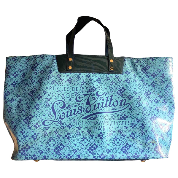 Pre-Owned Louis Vuitton Blue Cloth Travel Bag | ModeSens