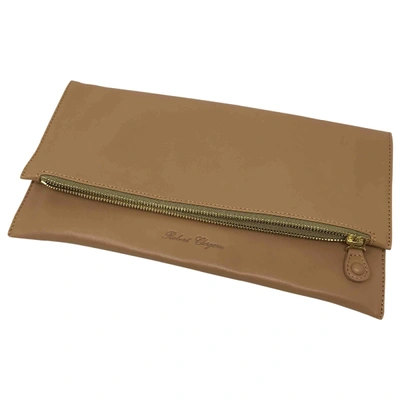 Pre-owned Robert Clergerie Camel Leather Clutch Bag