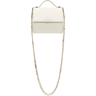 Givenchy Mini Pandora Box Leather Shoulder Bag In 130 Off-whi