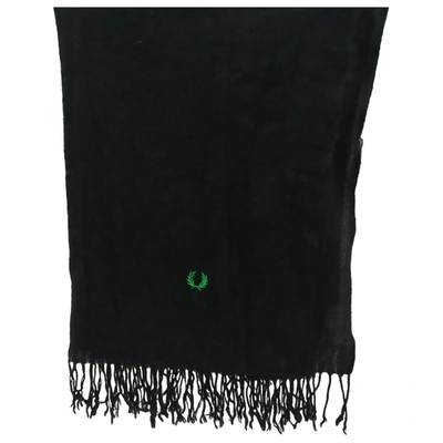 Pre-owned Fred Perry Cashmere Scarf & Pocket Square In Black