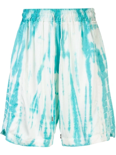 Just Don Tie Dye Print Shorts In Blue