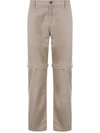 Kenzo Zip-off Detail Trousers In Brown