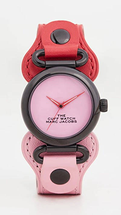 マークジェイコブス  THE CUFF WATCH 32MM Marc Jacobs The Cuff Watch 32mm In Hot Pink/black | ModeSens