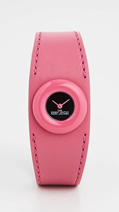 The Marc Jacobs The Donut Pink Watch 22mm In Pink Brushed