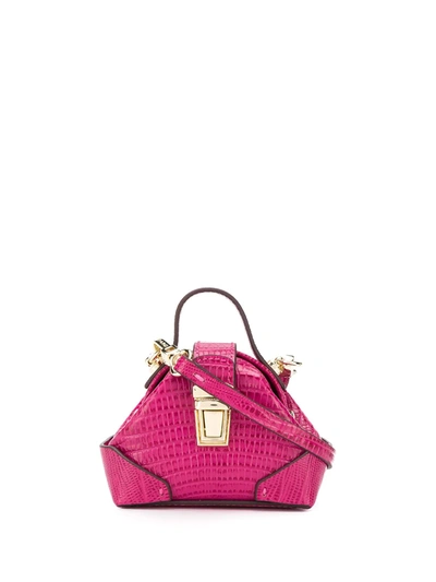 Manu Atelier Micro Demi Crossbody Bag In Fuchsia,pink