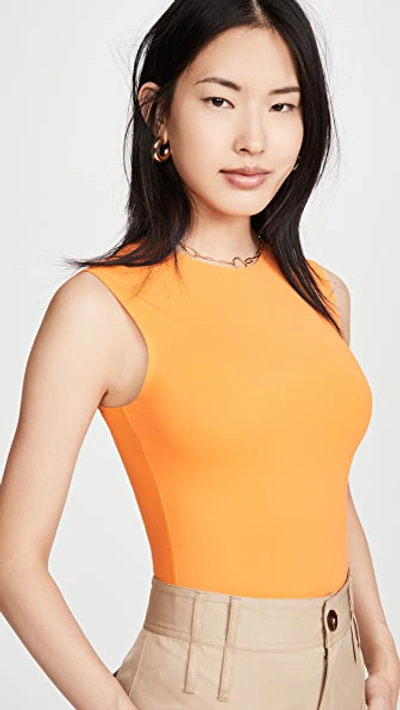 Alix Lenox Thong Bodysuit In Electric Orange