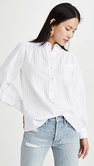 The Marc Jacobs Sofia Loves The Collarless Top In White