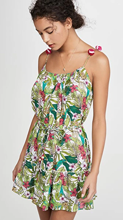 Playa Lucila Floral Short Dress In Green Multi