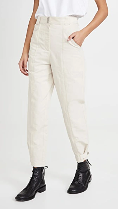 Rebecca Taylor Textured Cotton Pants In Pebble