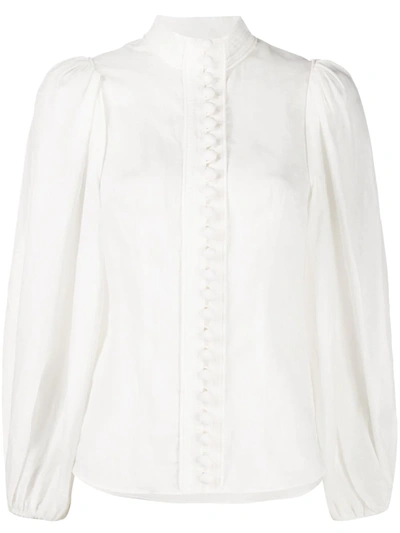 Zimmermann Brightside Piped Body Blouse In White