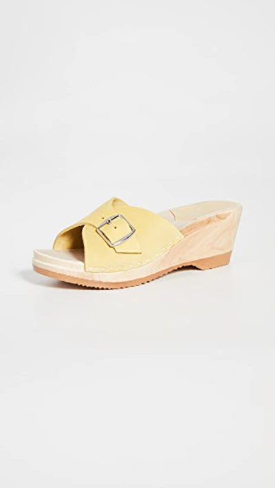 No.6 Abuela Mid Wedge Clogs In Citrine