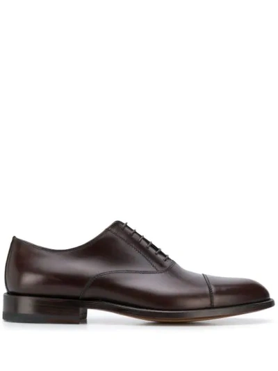 Moreschi Lipsia Black Buffalo Leather Derby Shoes In Brown