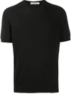 Fileria Plain Crew Neck T-shirt In Black