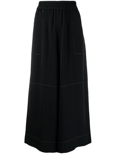 Acne Studios Wide-leg Culotte Trousers In Black