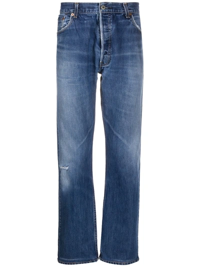 Re/done High-waisted Straight Leg Jeans In Blue