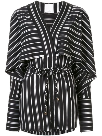 Acler Cresler Striped Relaxed-fit Blouse In Black