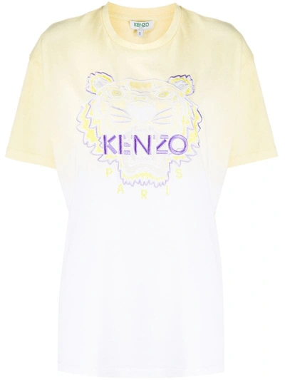 Kenzo Tiger Gradient-effect T-shirt In Yellow
