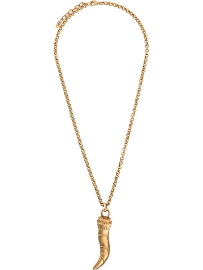 Dsquared2 Horn Pendant Necklace In Gold