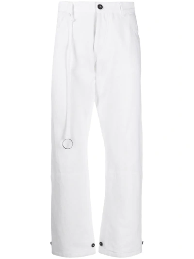 Ann Demeulemeester High Rise Cropped Jeans In White