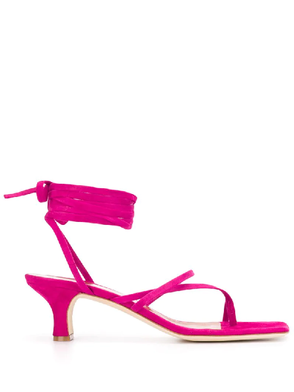 pink wrap sandals