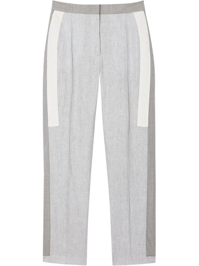 Burberry Contrast Stripe Tailored Trousers In Grey