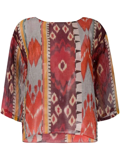 Forte Forte Abstract Print Blouse In Red
